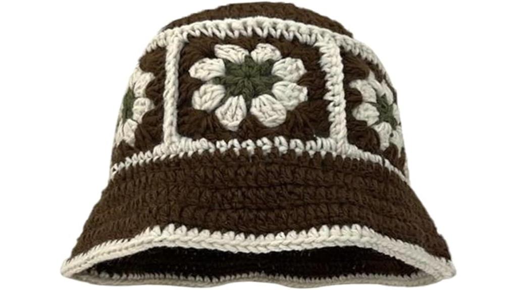 women s floral crochet hat
