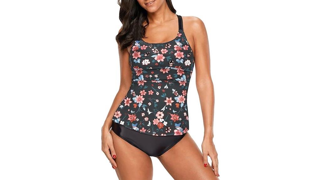 women s striped racerback tankini