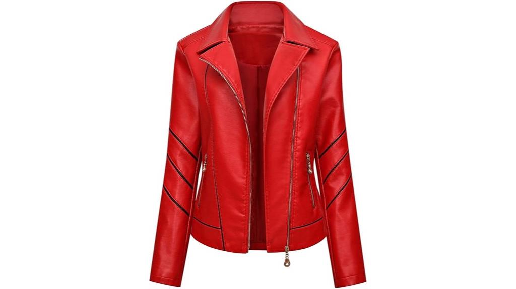 women s zipped biker jacket