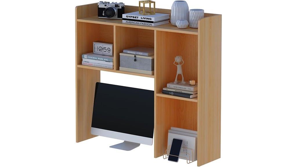 wooden desktop bookshelf