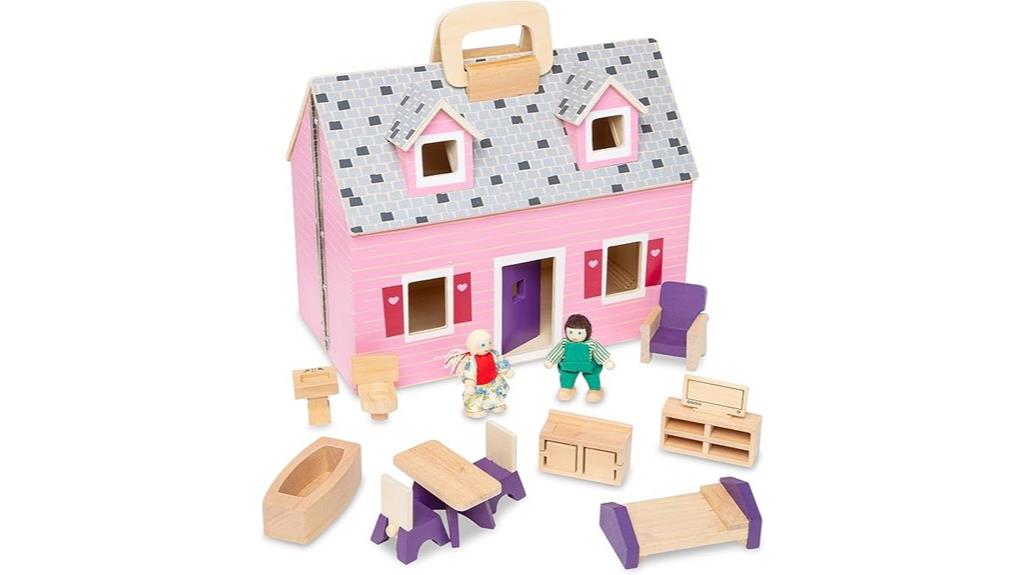 wooden dollhouse for kids