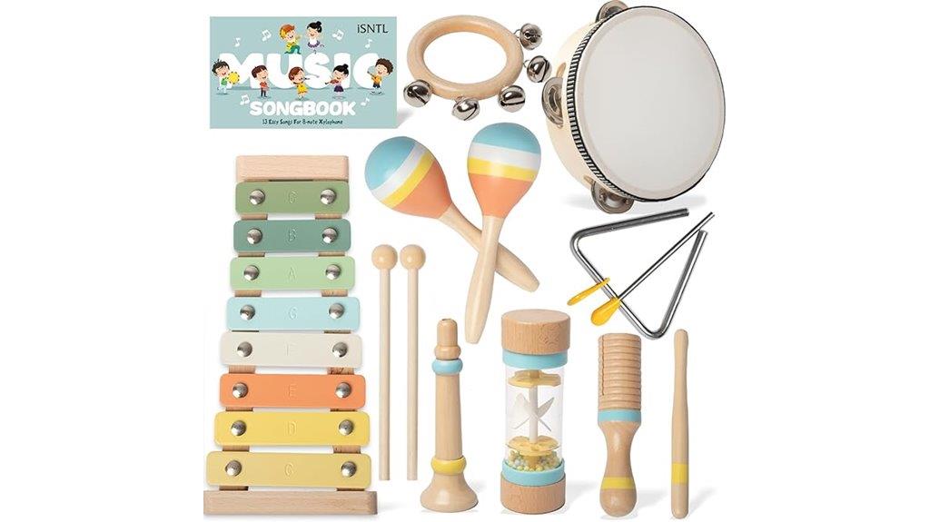 wooden toddler musical instrument set