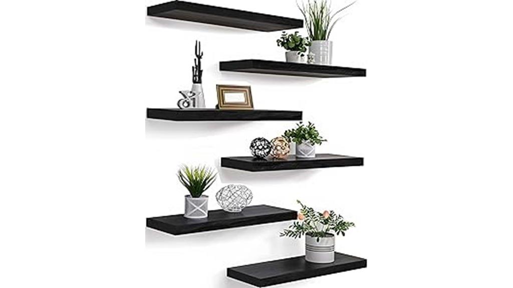 wooden wall shelves set