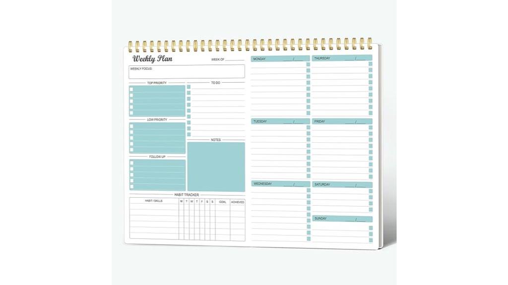 yearly weekly notepad