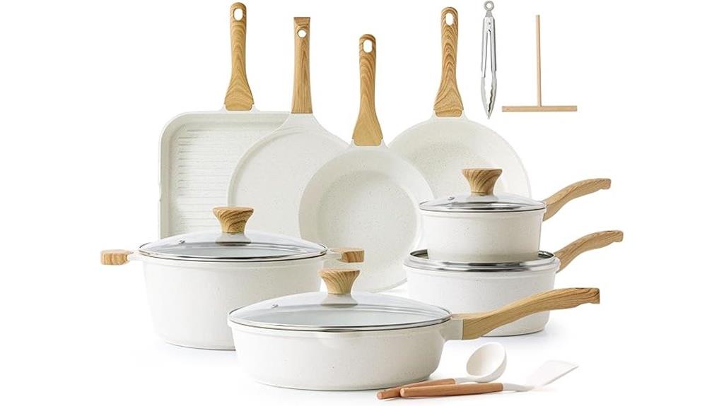 23 piece ceramic cookware set