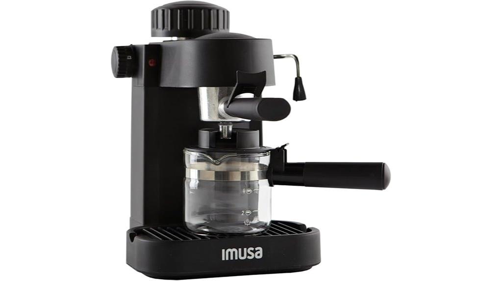 black 4 cup espresso maker