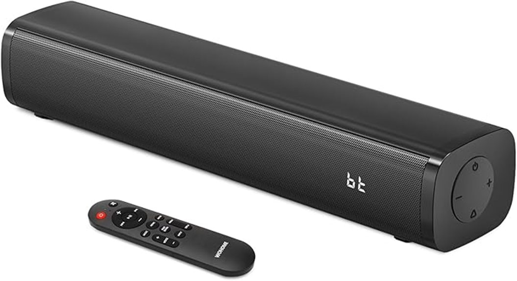 compact bluetooth soundbar with subwoofer