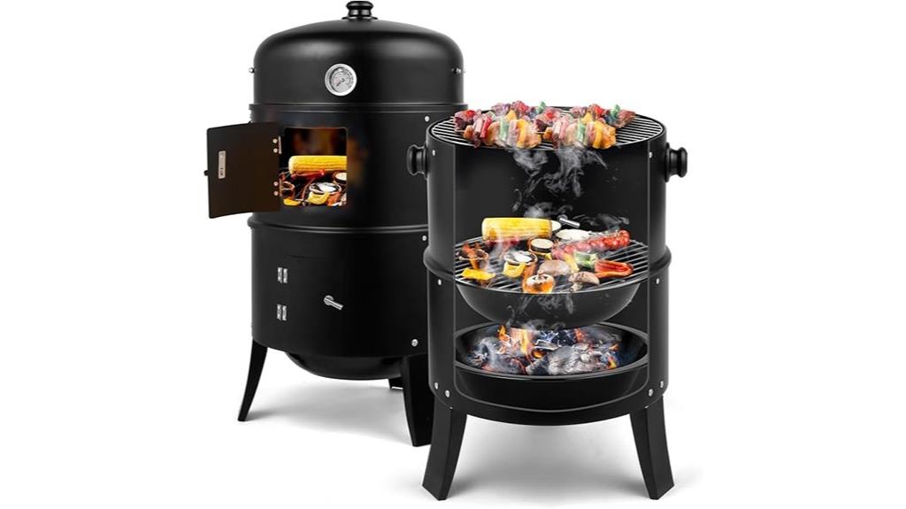 vertical 17 inch charcoal grill