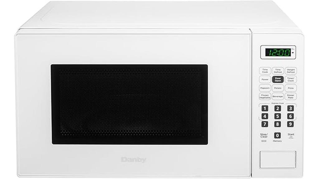 white compact countertop microwave