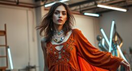 futuristic boho suede style