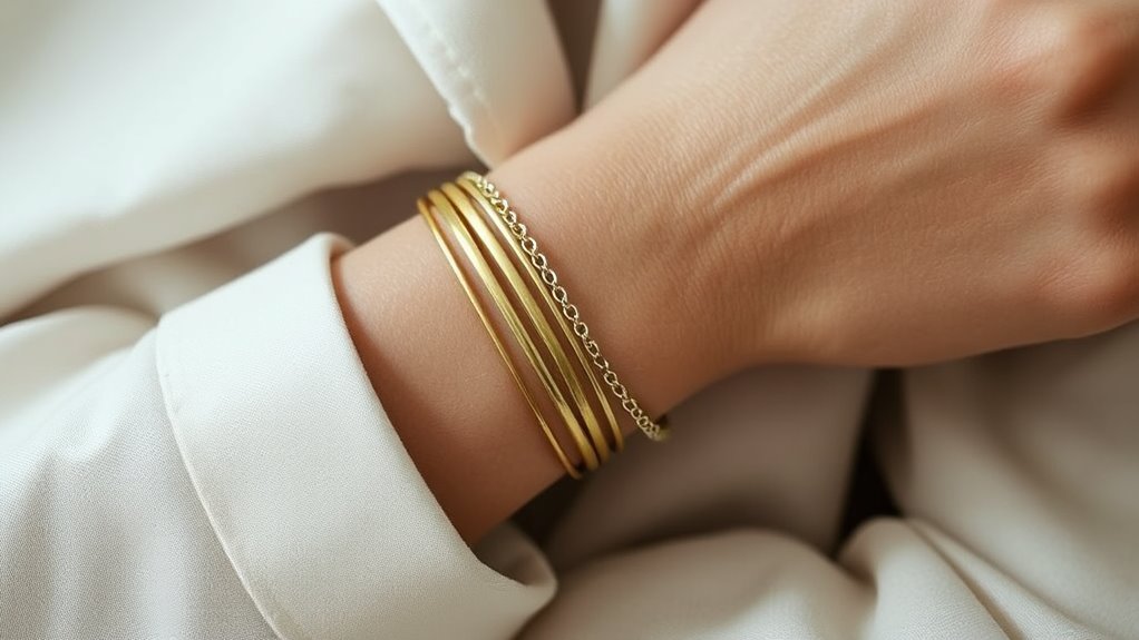 balanced minimalist jewelry layering