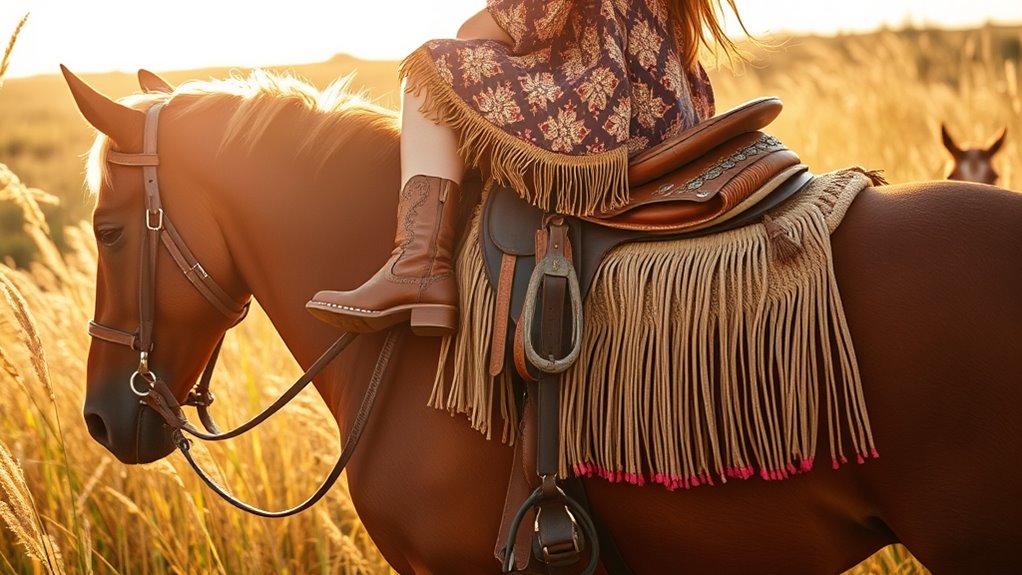 boho fringe boots saddles