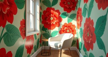 bold wallpaper enhances small spaces