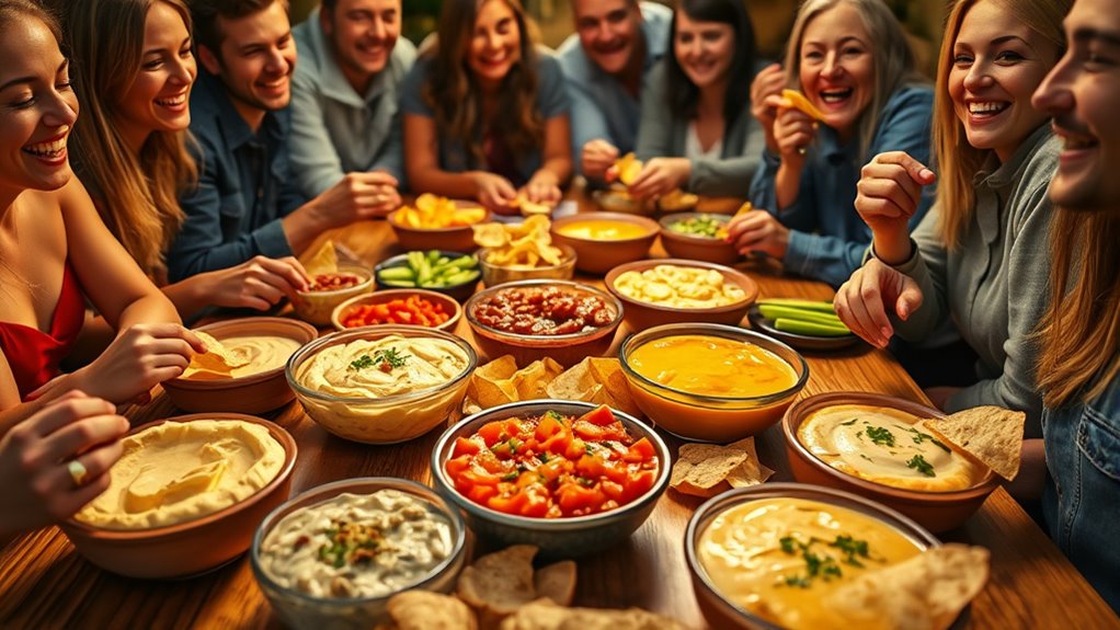 celebrating dips and humor