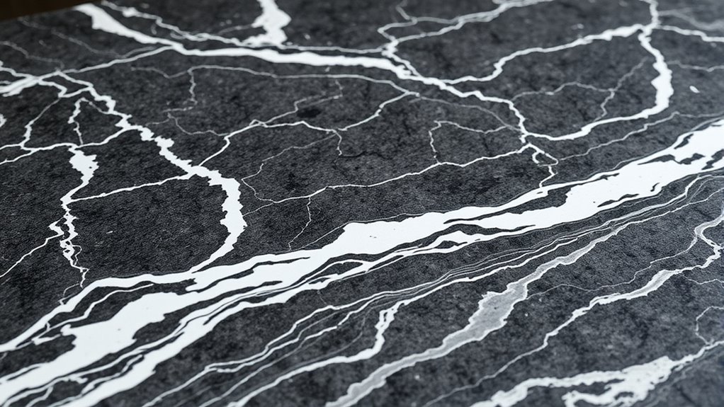 dramatic veined stone countertops