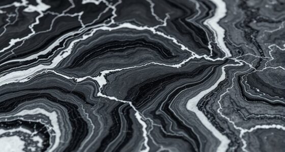 dramatic veined stone countertops