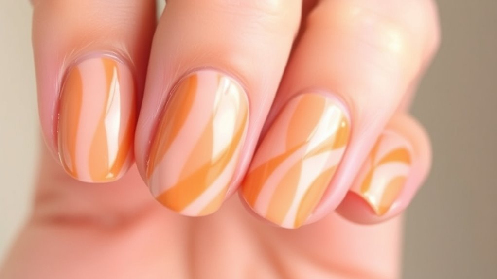 glossy blended donut nails