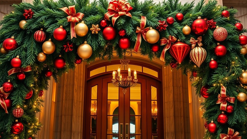 large decorated illuminated garland