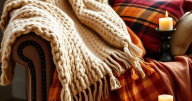 layered fall cozy textiles