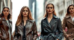 leather and trench styling