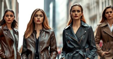 leather and trench styling