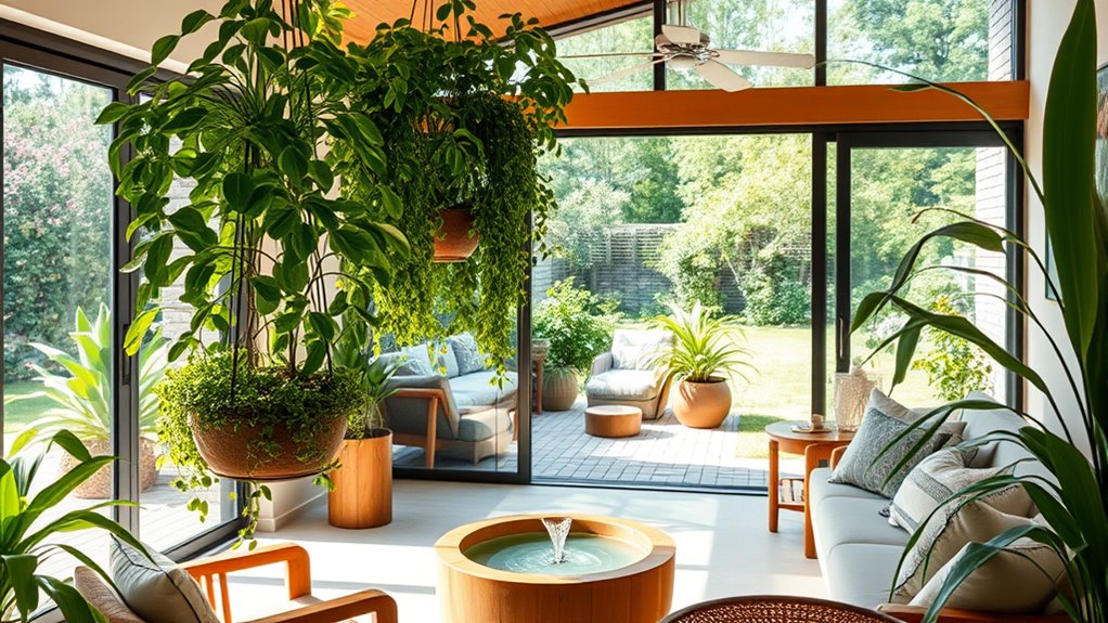 natural light and plants