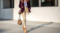 purple neutral outfit combinations