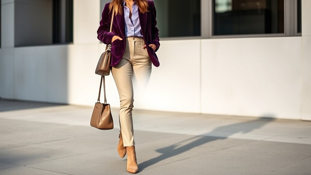 purple neutral outfit combinations