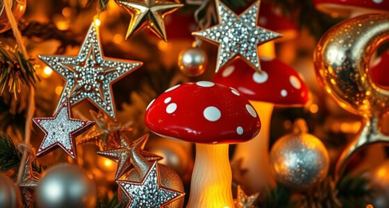 retro mushroom celestial decor