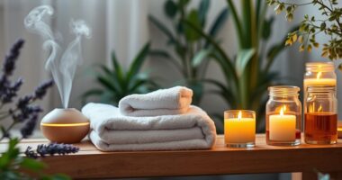 spa lighting and aromatherapy