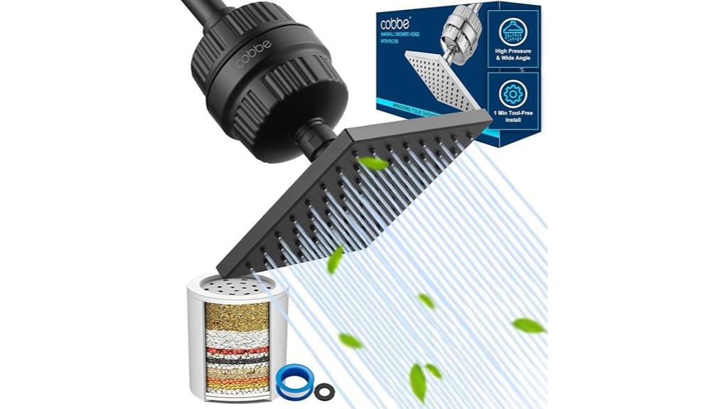 high pressure filtered shower head