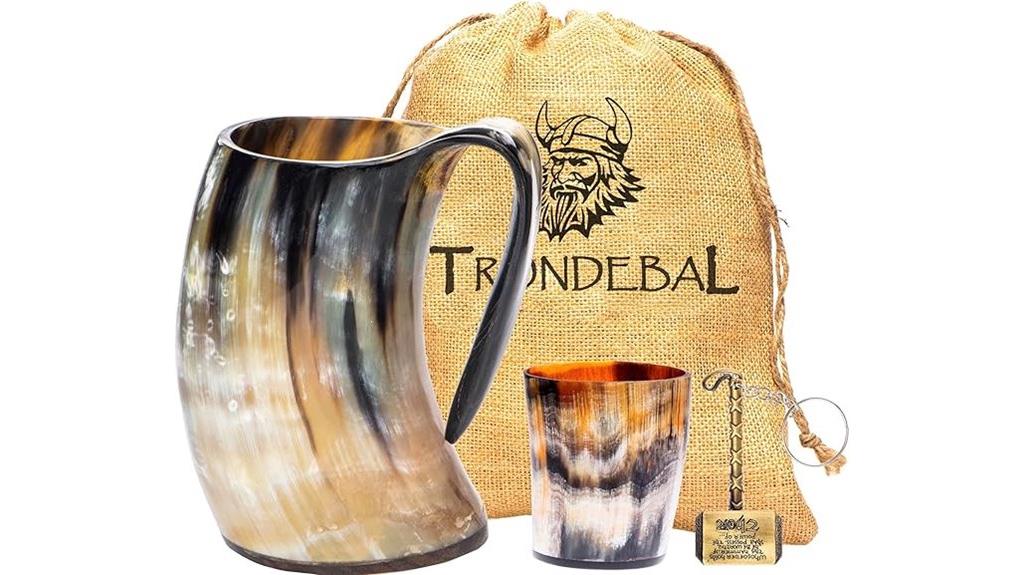 viking ox horn mug