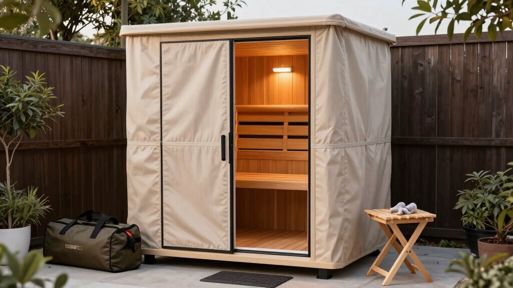 easy portable sauna setup