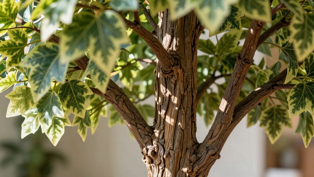 realistic bark and leaves