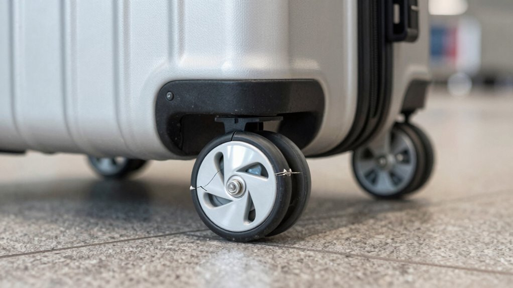assess luggage wheel performance