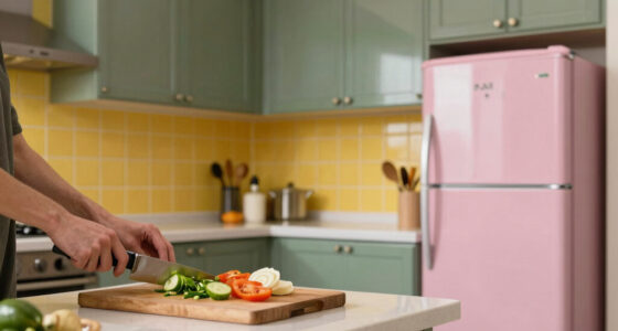 Yellow Tile, Green Cabinets, and a Pink Fridge Set the Tone for Megan O'Neill's Woodstock, New York, Home