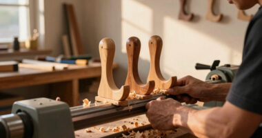 How I Made These Designer-Worthy Coat Hooks On A Lathe