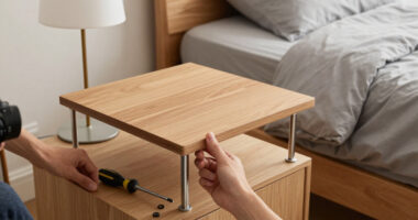 I Upgraded My Old Nightstand With Article’s Stylish Side Table (It Has So Much Storage!)