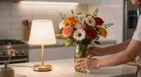 Skip Vases — This Stunning DIY Floral Arrangement Uses a Lamp