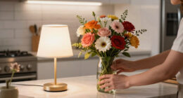 Skip Vases — This Stunning DIY Floral Arrangement Uses a Lamp