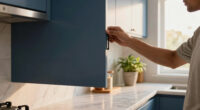 They Transformed Their Dated Kitchen Into A Chic, Blue Cabinet Oasis