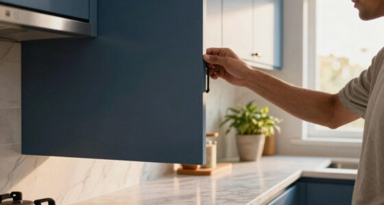 They Transformed Their Dated Kitchen Into A Chic, Blue Cabinet Oasis