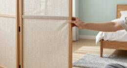 He Skipped A Bulky Headboard For A Room Divider (It's Surprisingly Cozy)