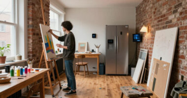 This 500-Square-Foot Studio Doubles As An Artist's Home And Workspace