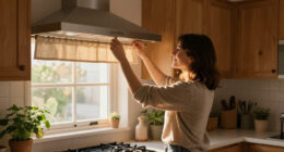 She Put A Curtain Rod On Her Range Hood — Now It’s The Prettiest Spot In Her Kitchen