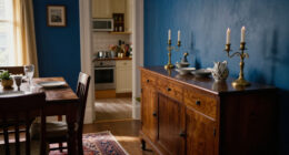 They Drenched A Dining Room In Deep Blue — Now It’s Moody And Vintage