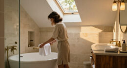 A Clever Layout Turned This Awkward-shaped Room Into A Luxe Hotel-style Bathroom